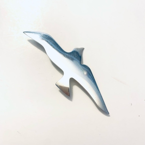 INTERNATIONAL STERLING Soaring Seagull Bird Brooch Pin, Pendant, silver 925 - Picture 4 of 9